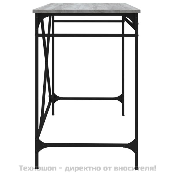 Бюро, сив сонома, 100x50x75 см, инженерно дърво и желязо