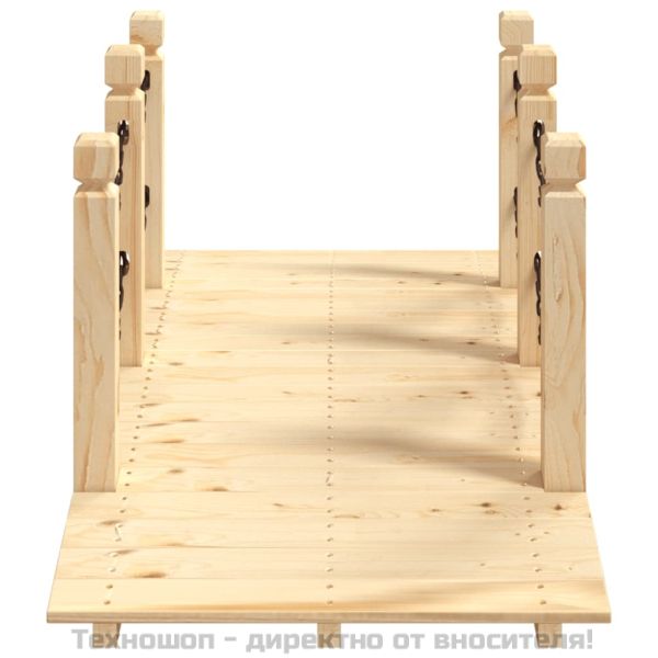 Градински мост с верижни парапети, 150x67x56 см, смърч масив