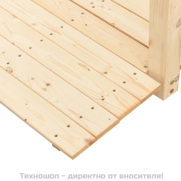 Градински мост с верижни парапети, 150x67x56 см, смърч масив