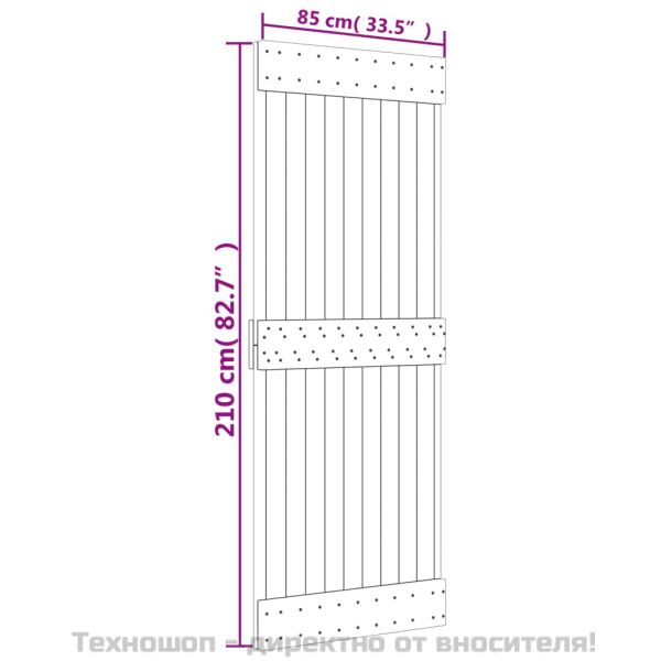 Врата "NARVIK" 85x210 см масивна дървесина бор