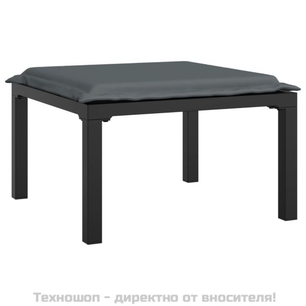 Градински лаундж комплект 3 части черно и сиво полиратан