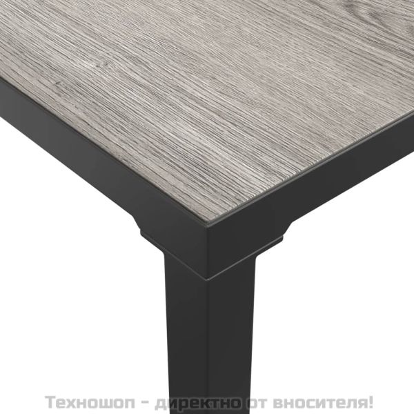 Градински лаундж комплект 5 части черно и сиво полиратан