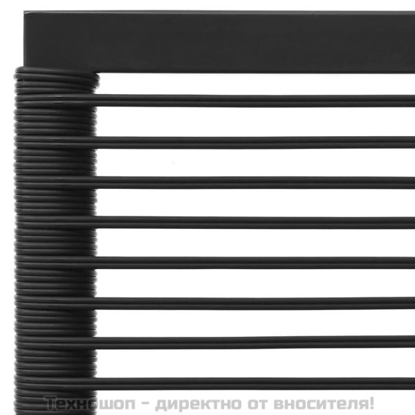 Градински лаундж комплект 5 части черно и сиво полиратан