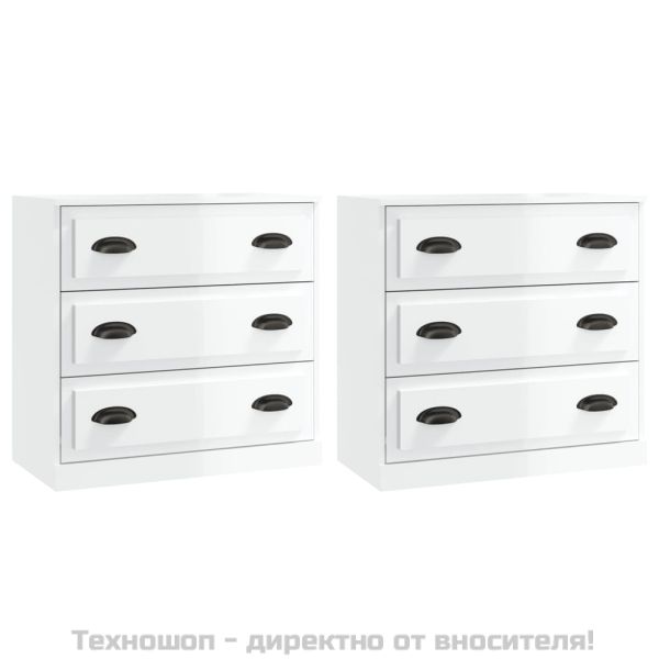 Сайдборди, 2 бр, бял гланц, инженерно дърво