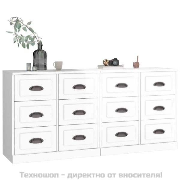 Сайдборди, 2 бр, бял гланц, инженерно дърво