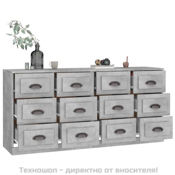 Сайдборди, 2 бр, бетонно сиви, инженерно дърво