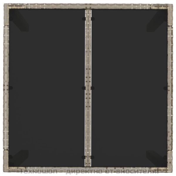 Градински трапезен комплект 5 части с възглавници сив полиратан