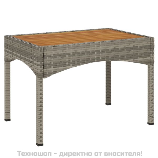 Градински трапезен комплект 4 части с възглавници сив полиратан