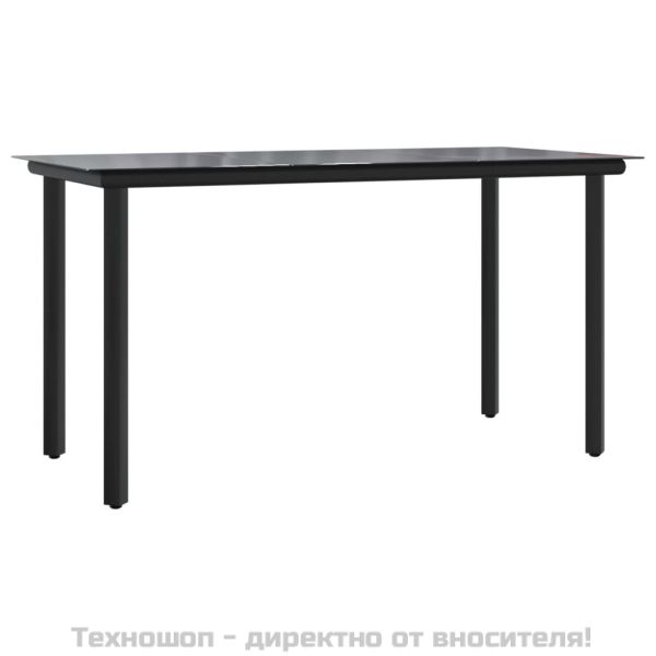 Градински трапезен комплект 9 части с възглавници сив полиратан