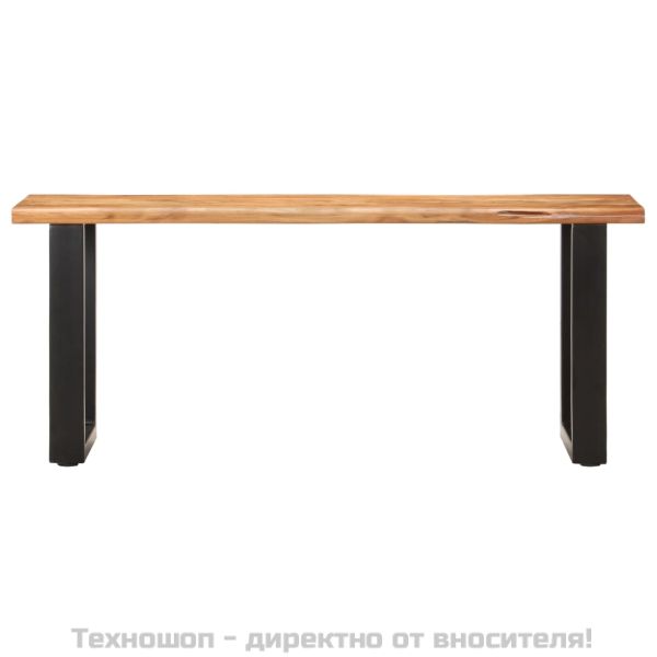 Пейка с "живи" ръбове, 110 см, акация масив и стомана