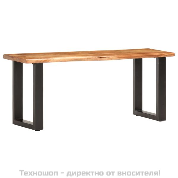Пейка с "живи" ръбове, 110 см, акация масив и стомана