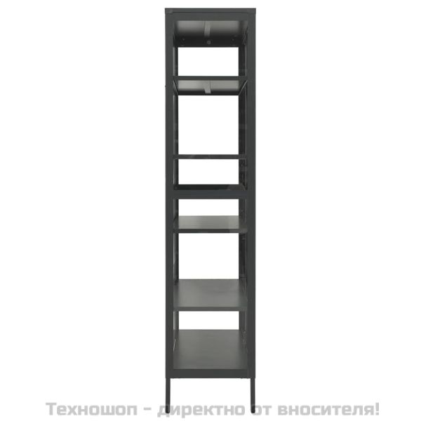 Витрина, антрацит, 90x40x180 см, стомана и закалено стъкло