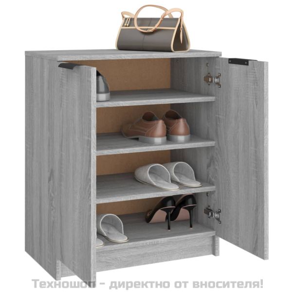 Шкаф за обувки, сив сонома, 59x35x70 см, инженерно дърво