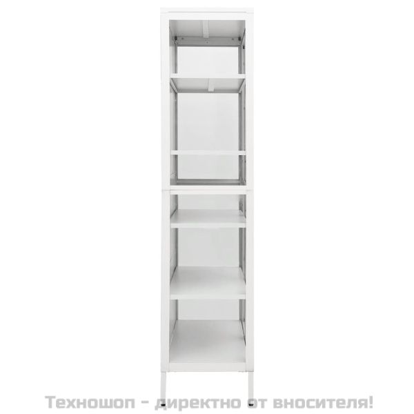 Витрина, бяла, 90x40x180 см, стомана и закалено стъкло