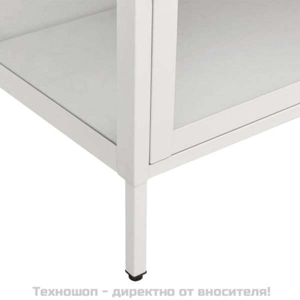 Витрина, бяла, 90x40x180 см, стомана и закалено стъкло