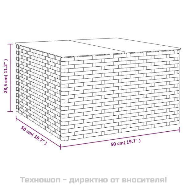 Градински комплект с възглавници, 2 части, кафяв, полиратан
