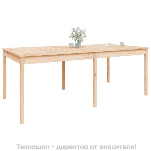 Градинска маса, 203,5x100x76 см, борово дърво масив