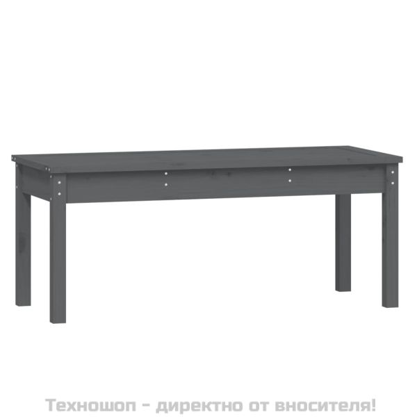 Градинска пейка сива 109x44x45 см борово дърво масив