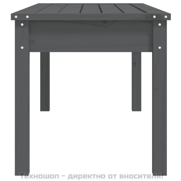 Градинска пейка сива 109x44x45 см борово дърво масив