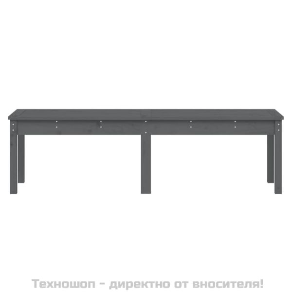 2-местна градинска пейка, сива, 159,5x44x45 см, бор масив