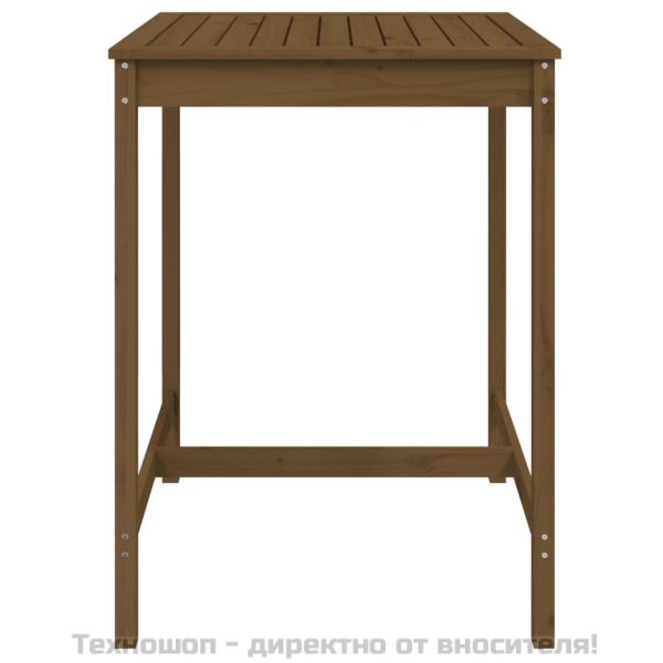 Градинска маса меденокафява 82,5x82,5x110 см борово дърво масив