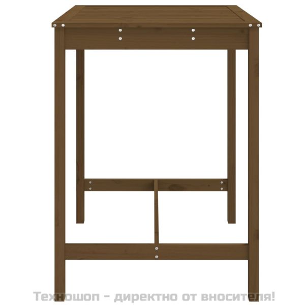 Градинска маса меденокафява 82,5x82,5x110 см борово дърво масив