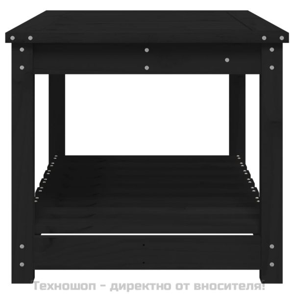 Градинска маса черна 82,5x50,5x45 см масивна борова дървесина