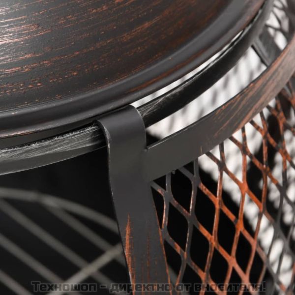 Градинска печка с ръжен, 39x39x90 см, стомана