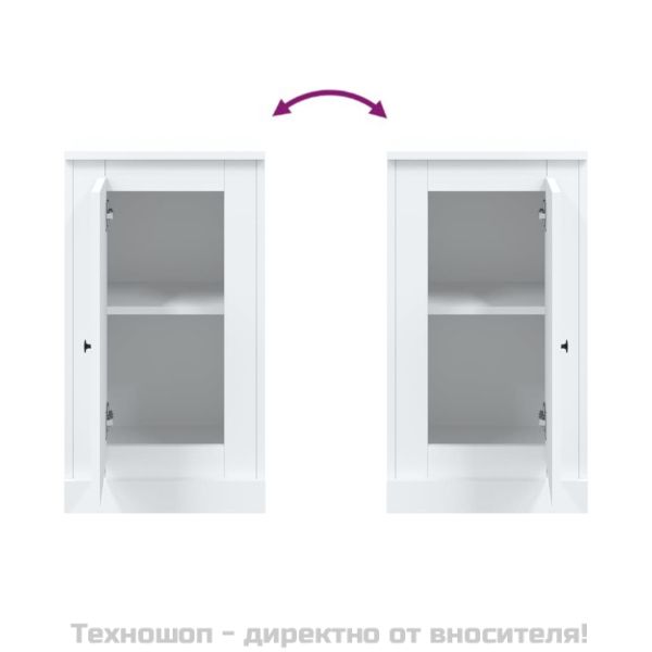 Страничен шкаф, бял, 37,5x35,5x67,5 см, инженерно дърво