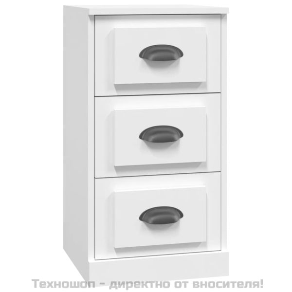 Страничен шкаф, бял, 36x35,5x67,5 см, инженерно дърво