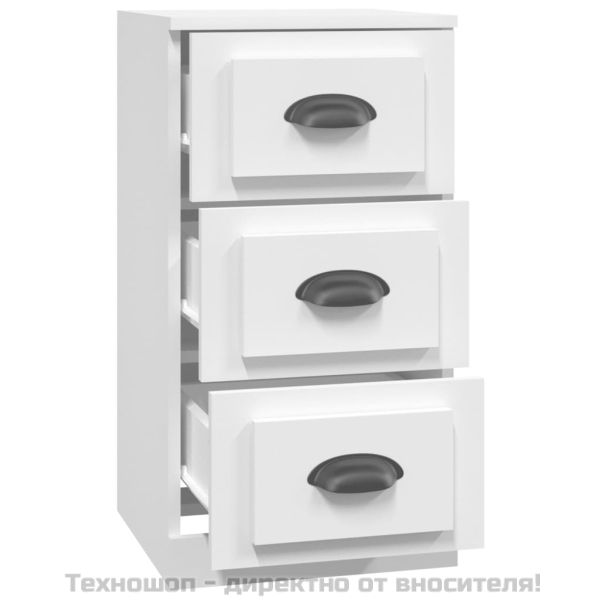 Страничен шкаф, бял, 36x35,5x67,5 см, инженерно дърво