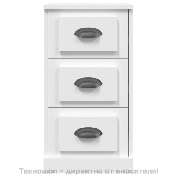 Страничен шкаф, бял, 36x35,5x67,5 см, инженерно дърво
