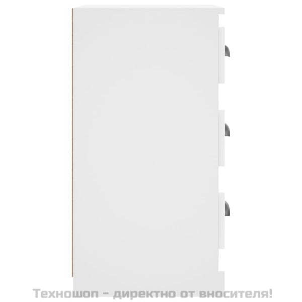 Страничен шкаф, бял, 36x35,5x67,5 см, инженерно дърво