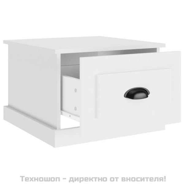 Кафе маса, бяла, 50x50x35 см, инженерно дърво