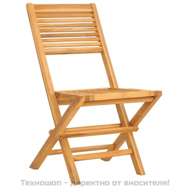 Градински трапезен комплект, 5 части, тиково дърво масив