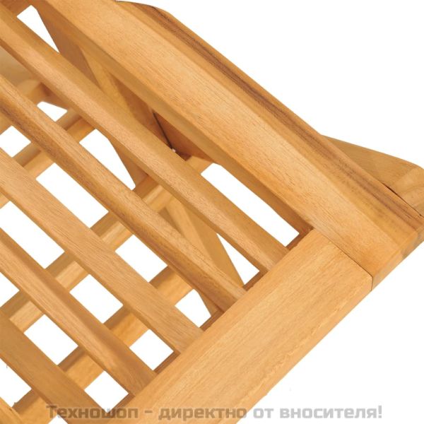 Градински трапезен комплект, 5 части, тиково дърво масив