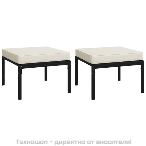 Градински лаундж комплект 9 части с пясъчни възглавници стомана