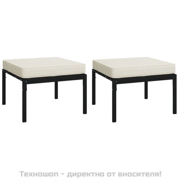 Градински лаундж комплект 5 части с пясъчни възглавници стомана