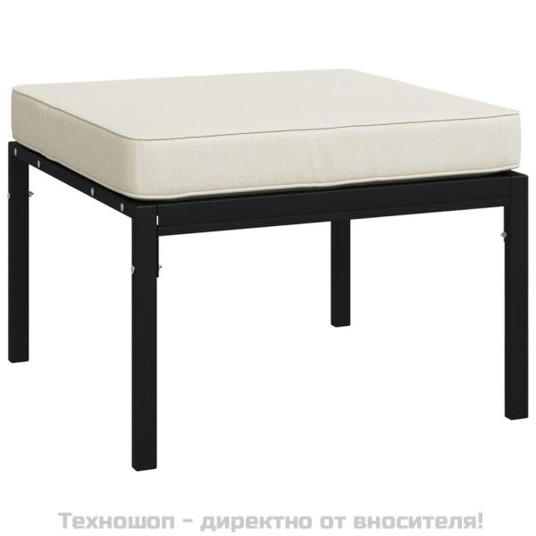 Градински лаундж комплект 5 части с пясъчни възглавници стомана