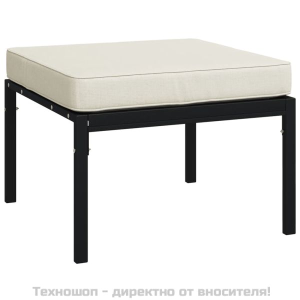Градински лаундж комплект 6 части с пясъчни възглавници стомана