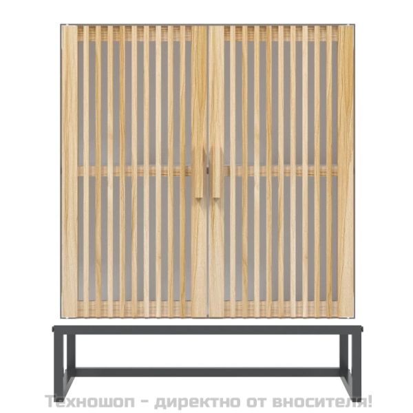 Сайдборд, бял, 60x30x75 см, инженерно дърво