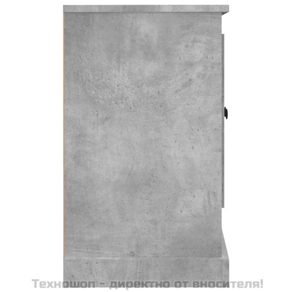 Сайдборд, бетонно сив, 100x35,5x60 см, инженерно дърво