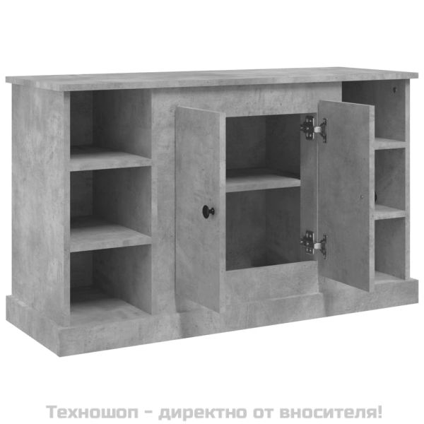 Сайдборд, бетонно сив, 100x35,5x60 см, инженерно дърво
