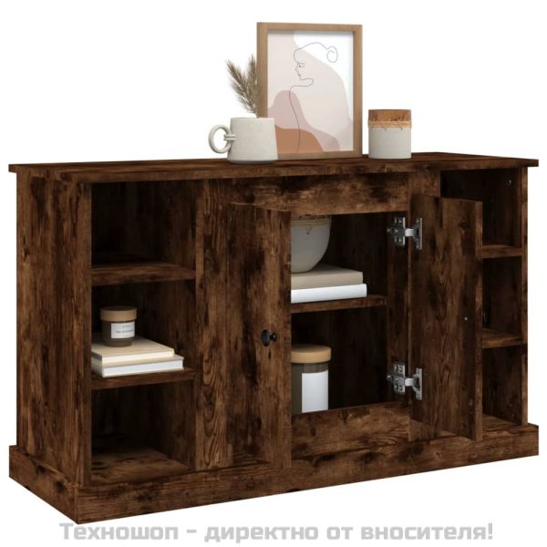 Сайдборд, опушен дъб, 100x35,5x60 см, инженерно дърво