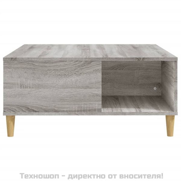 Кафе маса, сив сонома, 80x80x36,5 см, инженерно дърво