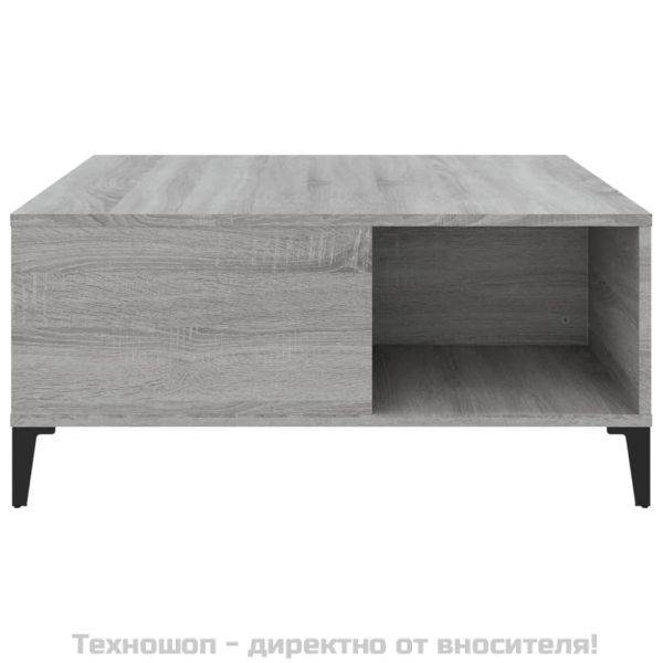 Кафе маса, сив сонома, 80x80x36,5 см, инженерно дърво