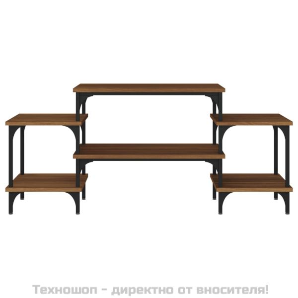 ТВ шкаф, кафяв дъб, 117x35x52 см, инженерно дърво