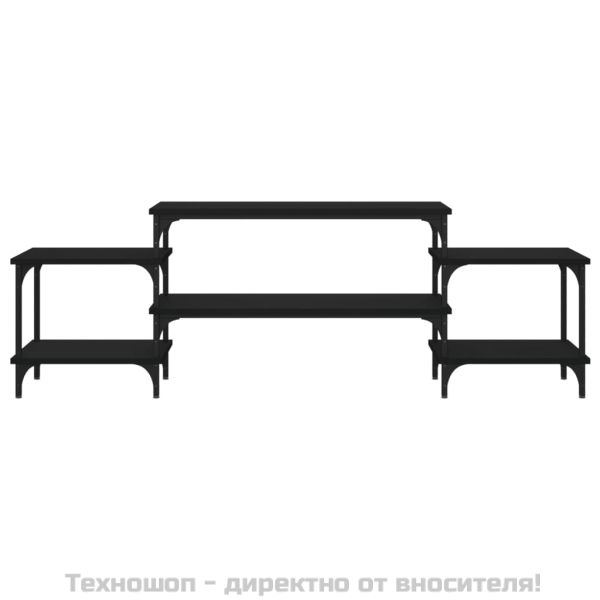 ТB шкаф, черен, 157x35x52 см, инженерно дърво