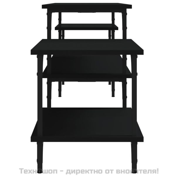 ТB шкаф, черен, 197x35x52 см, инженерно дърво