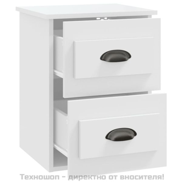 Нощно шкафче за стенен монтаж, бяло, 41,5x36x53 см